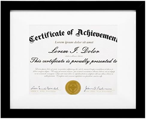 MeiC 11x14" Wall Mounting Photo Document Frames for 8.5x11 with Mat 11x14 without Mat Black