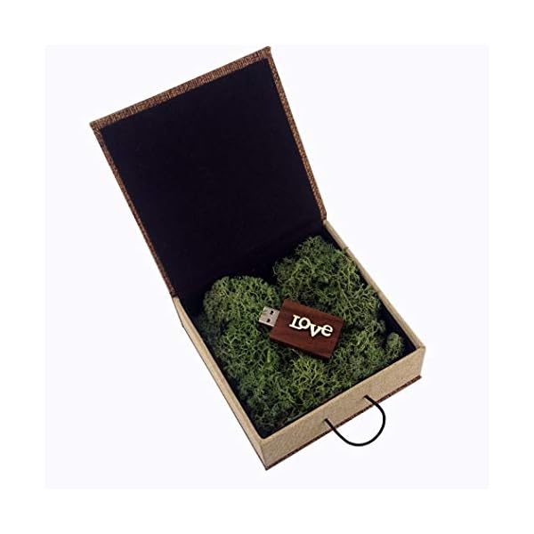 LUCKCRAZY 16 GB Geburtstag Hochzeit Nussbaum USB Flash Drive Geschenk USB 2.0 Thumb USB-Stick aus Holz mit Geschenkbox – Bild 3