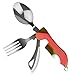 4-in-1 Camping Utensil Stainless Steel Fork Spoon Knife Bottle Opener Set for Camping Cutlery Set/Travel/Survival