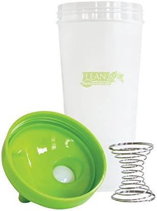 LEAN Nutraceuticals Super Shaker Mixer Bottle Engineering Marvel Mixes Green Powders, Whey Proteins, Smoothies and Weight Loss Shakes Blends Effortlessly, Screw Top, 24 oz.