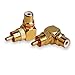 Conwork 2-Pack RCA Male to Female 90 Degree Right Angle Plug Adapters M/F Gold-Plated Connector