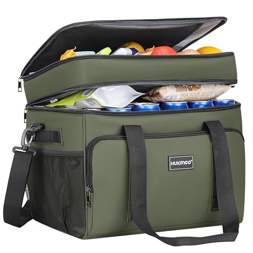 Hulongo Large Foldable Waterproof Soft Cooler Bag for Picnic, Shopping, Camping, Travel, Grocery and Fishing, 42L