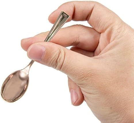 200 Bronze Mini Plastic Appetizer Spoons Set Disposable Utensil Party