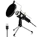 Condenser Microphone NASUM Portable Mini Recording Microphone with 3.5mm Plug &Play Home Studio Microphones for PC Online Chat,Voice Recording,Cellphones,Tablets,Laptops,PC,YouTube,Goo