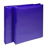 Samsill Earth’s Choice Biobased Durable Fashion Color 3 Ring View Binder, 1 Inch Round Ring, Up to 25% Plant Based Plastic, USDA Certified Biobased, Purple, Value Two Pack