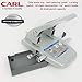 Carl CARL 62040 40-Sheet Capacity hc-240 Two-Hole Punch, 9/32 Dia. Holes, Silver, Metallic