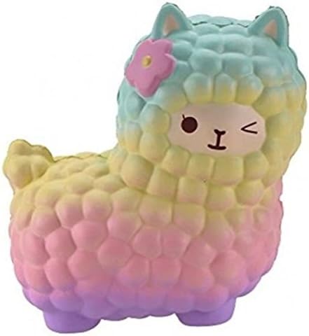 Neband Squishy Cute Sheep, Jumbo Slow Rising Scented Soft Toys Collections Gifts for Kids Adults (Rainbow)