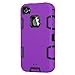 iPhone 4S Case,Apple iPhone 4 4S Case,Shockproof Heavy Duty Combo Hybrid Defender High Impact Body Rugged Hard PC & Silicone Case Protective Cover For Apple iPhone 4 4S (Purple Black)