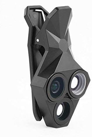 Morjava Clip-on 3 in 1 Fisheye Lens 0.65X 160 Degree Wide Angle Lens 20X Macro Camera Lens Combining All Lenses in 1 Clip for iPhone 8 7 6 6plus 5 5s 4 4s Samsung HTC All Mobile Phones