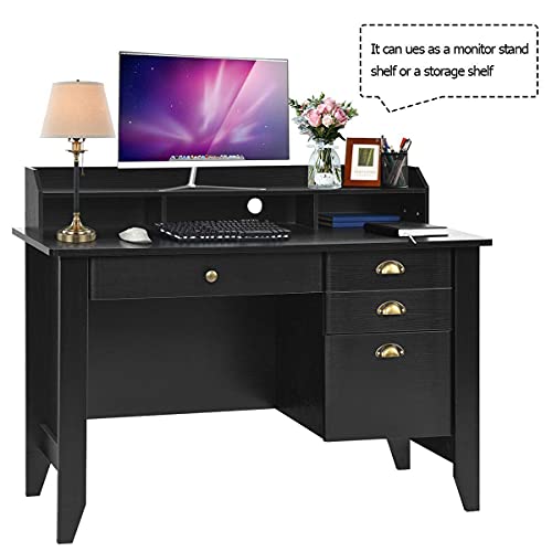 Catrimown Computer Desk with Drawers and Hutch, Executive Desk Teens