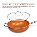 SHINEURI 9 Pieces Nonstick Copper Pot and Pans Copper Nonstick Pot and Pans Nonstick Copper Cookware Copper Ceramic Pot and Stir Fry Pans with Lid, Copper Skillet