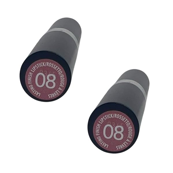 RIMMEL PACK OF 2 LONDON LASTING FINISH LIPSTICK, ROSSETTO 08