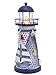 Nautical Gifts - Nautical Lighthouse Decor - Blue and White Lighthouse with a LED Flameless Tealight - Beach Decorations