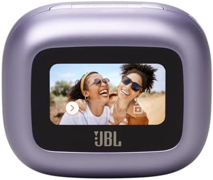 Live Beam 3 Auriculares inalambricos de botón con almohadillas,True Wireless con cancelación de ruido adaptable, hasta 48 horas de reproducción, Bluetooth, audio de alta resolución, violeta