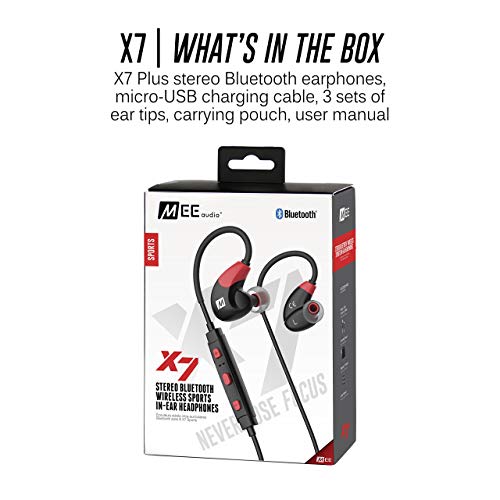 MEE audio X7 Stereo Bluetooth Wireless Sports In-Ear Headphones (Red/Black) (Certified Refurbished) - Thumbnail 7