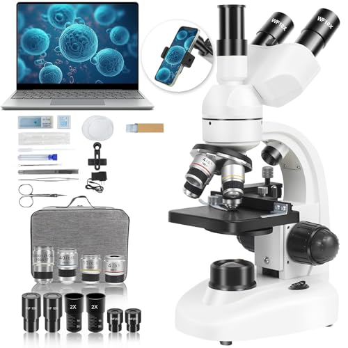 Microscopio, Microscópio, Microscopio Profissional 5000X, Kit de Eletrônico Trinocular Profissional, 5000X, Biológico, Com 2X, 10X, 25X