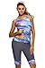 ZKESS Womens Plus Size Rash Guard Surfing Swimsuits Sleeveless Color Block Swim Tank Tops Capri Legging Pant Swims Bottom 2PCS Bathing Suits Wet Set Grey Blue XXXL