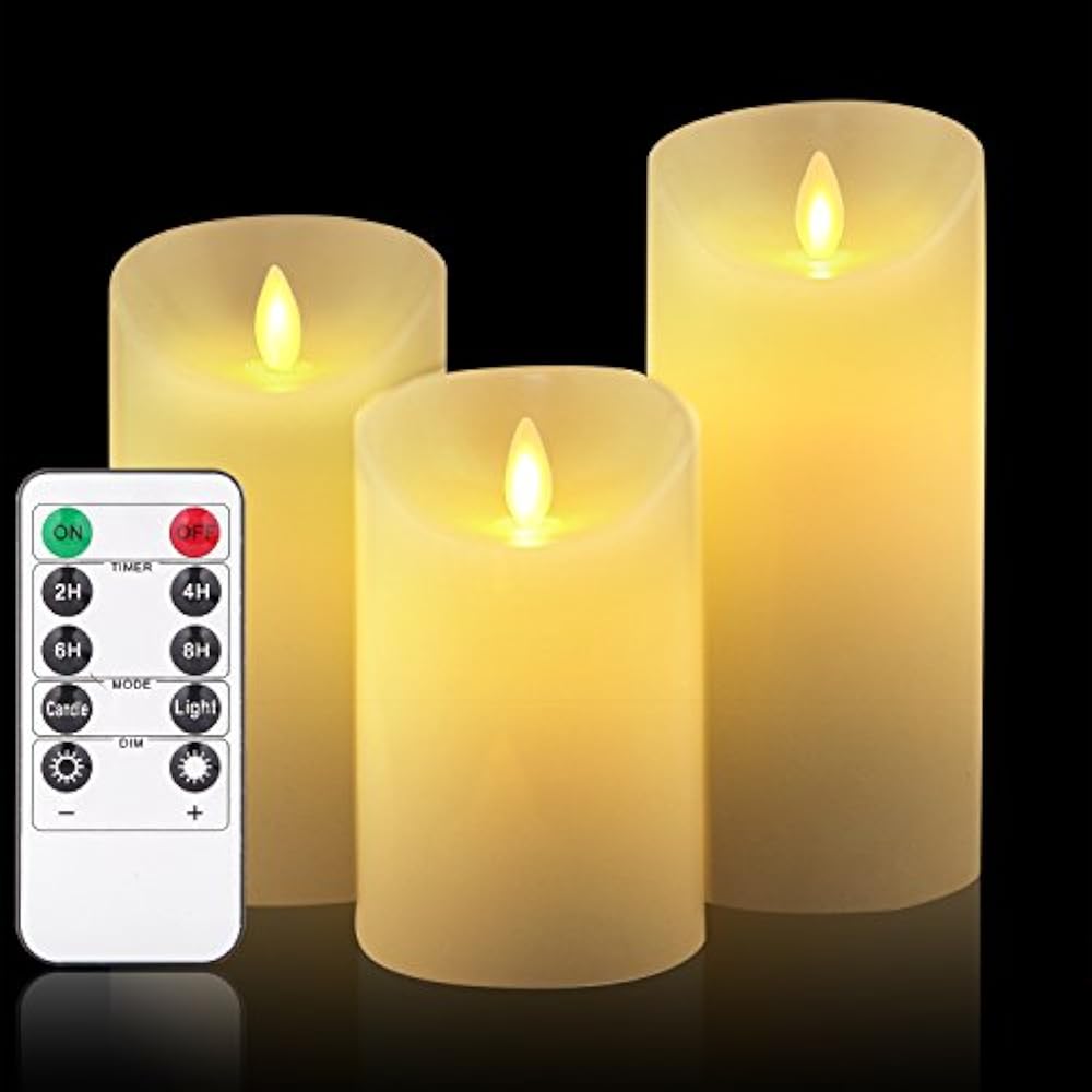 Flameless Candles, LED 3 Pieces Set 4"5"6" H (3.15"D) Flashing eBay