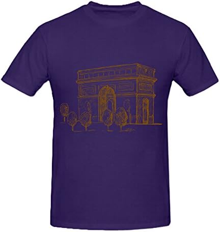 100% Cotton Mens Purple Summer Fashion DIY Tops Tees Short Sleeve Victory Gate National Geographic Style O Neck Casual T Shirt