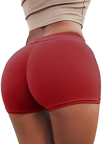 SportsWell Women Fitness Stretch Underwear Butt Lifter Boy Short Panties Shapewear Red M