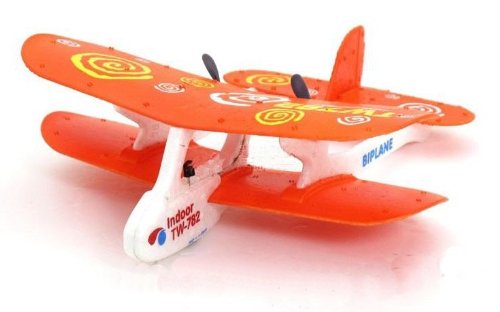 Orange Cessna 782 RC Biplane R/C Airplane Infrared Beginner Flight Indoor Trainer Plane RTF