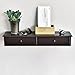 WELLAND Wall-Mounted Storage Shelf with 2 Drawers, Espresso