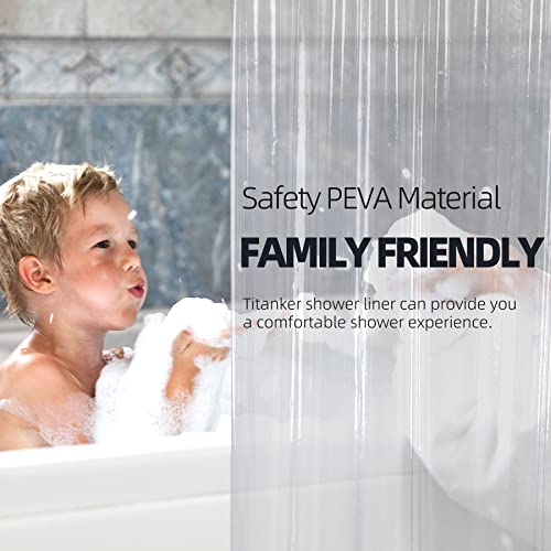 Titanker Clear Shower Curtain Liner Plastic Long Shower Liner 72 x 78