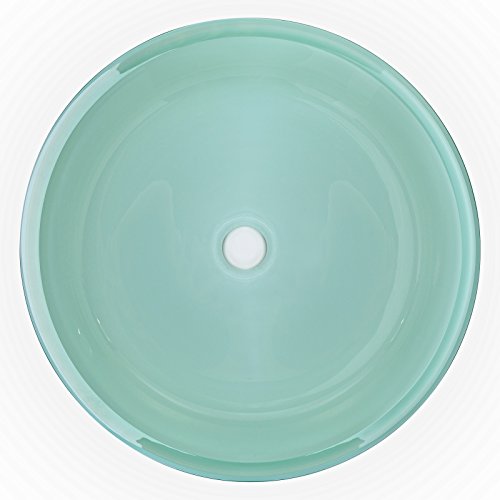 Miligoré Modern Glass Vessel Sink - Above Counter Bathroom Vanity Basin Bowl - Round Tub Frosted