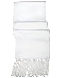 Cristoforo Cardi Men's White Satin Formal Scarf One Size Fits All White