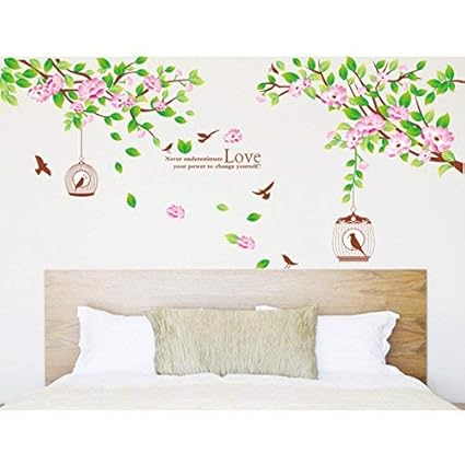 Wallopcaf Autocollants Muraux Mural Stickers Arbre Vert