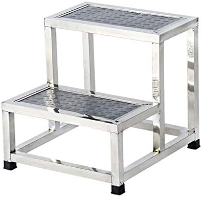 Goquik Step Stool Hospital Check Double Step Stool Home Clinic Two Step Stainless Steel Step Ladder Step Stool Small Staircase Foot Stool (Size : 47CM×45CM×46CM)