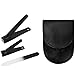 Black Nail Clippers Set - Stainless Steel Fingernail Clippers, Toenail Clippers, Nail Clippers for Men, Nail Clippers for Women, Sharp Nail Cutter with Nail File Leather Case(Set of 3)