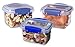 Sistema KLIP IT Rectangular Collection Food Storage Container, 13 oz./0.4 L, Clear/Blue, 3 Count