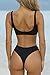 QINSEN Ladies Push up Padded Bandage High Waist Thong 2PCS Bikini Bathing Suit Black XL