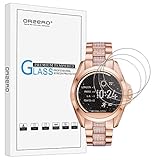Orzero (3 Pack) for Michael Kors Bradshaw (MKT5001 MKT5013 MKT5018) Smart Watch Tempered Glass Screen Protector, 2.5D Arc Edges 9 Hardness HD Anti-Scratch Bubble Free (Lifetime Replacement)