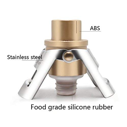 Champagne Stopper - Pumpable Champagne Saver with Date Markers to Increase Air Pressure and Seal Open Sparkling Wine Bottle Champagne Pressure Stopper - Keep Sparkling Wine Fresh for 7days(1pack)