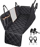 Mpow Dog Car Seat Covers with Mesh Visual Window, More Durable Scratchproof Dog Seat Cover for Back Seat with 2 Dog Seat Belts & Storage Pockets, Non-Slip Washable Dog Car Hammock for Different Cars