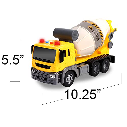 ArtCreativity Light Up Cement Truck, Cement Mixer Toy Truck with Lights
