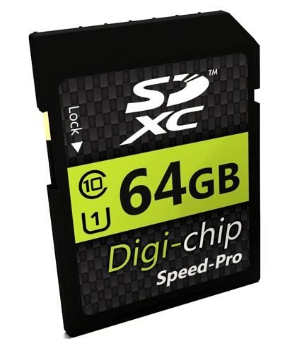 Digi-Chip 64GB SDXC Class 10 Memory Card For Panasonic Lumix DMC-FZ1000, DMC-FZ72, DMC-TZ80, DMC-FZ330, DMC-FZ200 and DMC-TZ100 Digital Cameras (64GB High Speed (green))