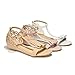 Women T-strap Bow-knot Open Toe Ankle Strap with Hollow out Demi Wedge Heel Sandals