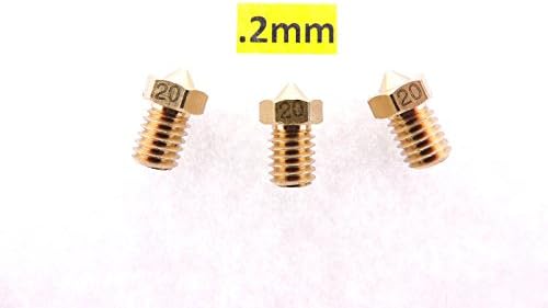 Daewon Industry 3 QTY J-Head Extruder Nozzle V6&V5 E-3D .2mm for 1.75mm ABS PLA 3D Printers
