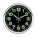OCEST Wall Clock, 12 Inch Silent Non-Ticking Quartz Wall Clock with Night Light Large Display Battery Operated for Indoor Kitchen Office Bathroom Living Room Garage (Silver)