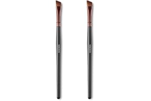 OWLFAVO KOOBA Makeup Angle Eyeliner Kabuki Brush 2 Pcs - Portable Eye Powder Foundation Brush, Beauty Cosmetic Tool for Professional and Travel, Pack of 2