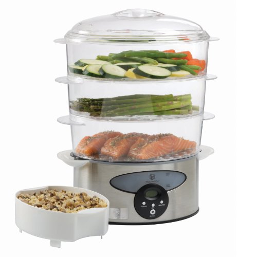 Master Chef MCSD3 3-Tier Stainless Steel Food Steamer, 9.6-Liter