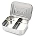 LunchBots Medium Duo Snack Container - Divided Stainless Steel Food Container - Two Sections and a Side - Eco-Friendly - Dishwasher Safe - Stainless Lid - Stainless Steel