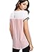 Romwe Women's Summer Triple Color Block Blouse Loose Fit Casual Teen Top Tshirt Pink L