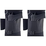 Concealed Belly Band Gun Holster Under Cover Elastic Abdominal Band Pistol Holster with 2 Magazine Pouch for 38