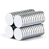 Refrigerator Magnets,50PCS Premium Brushed Nickel Fridge Magnets,Round Magnets Office Magnets by A AULIFE - 10 X 2 mm