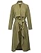 Kate Kasin Women's Solid Loose Open Front Trench Coat Lapel Collar(S Army Green)