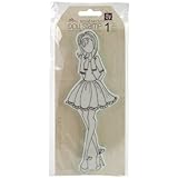 Prima Marketing Mixed Media Doll Cling Rubber Stamps, Doll with Bolero Sweater